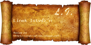 Linek István névjegykártya